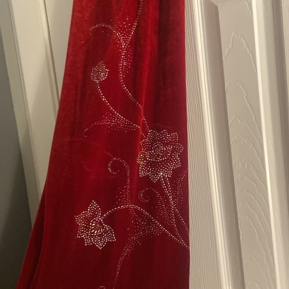 Vintage Goth 1990s Rave City Beaded SZ MED Red Velvet - Picture 8 of 11